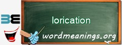 WordMeaning blackboard for lorication